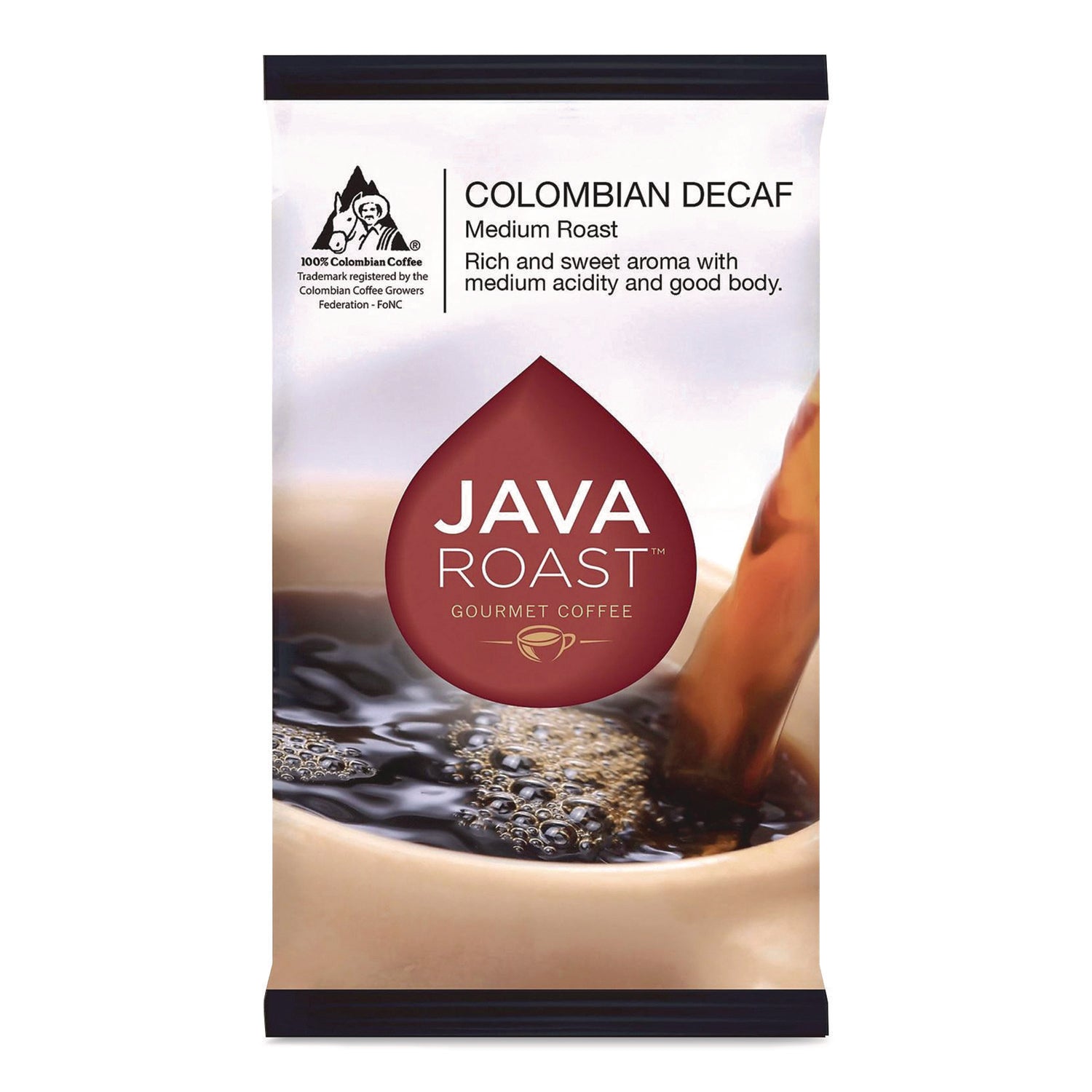 Ground Coffee, Columbian Decaf, 1.25 oz Packet, 42/Carton