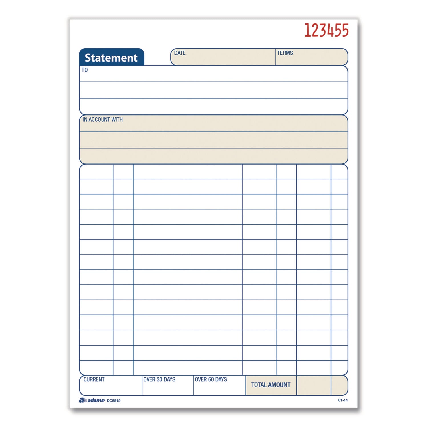Multipart Statement Pad, Two-Part Carbonless, 5.56 x 7.94, 50 Sets/Pad, 3 Pads/PK