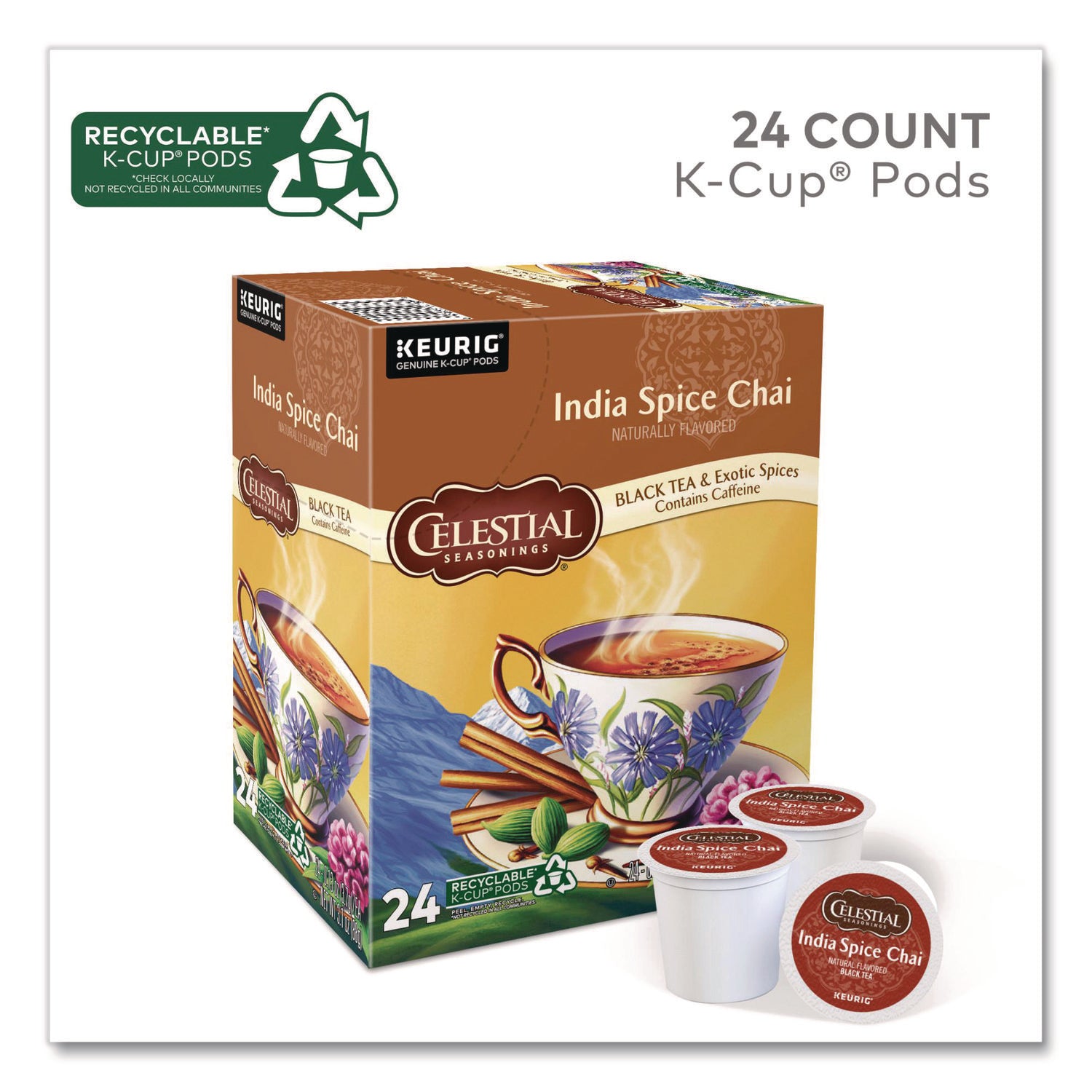 India Spice Chai Tea K-Cups, 96/carton