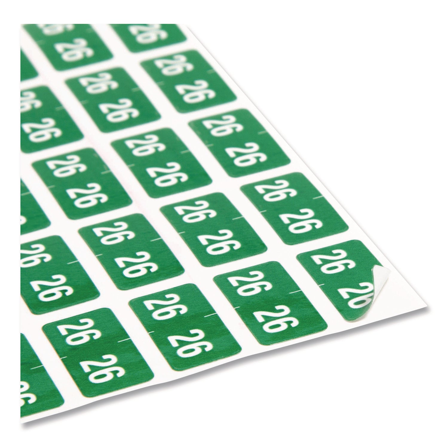 Smead ETS Color-Coded Year Labels, Green, Laminated, Self-Adhesive, 1/2" x 1", 25 Labels/Sheet, 10 Sheets, 2026 Total Labels, 1 Pack