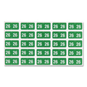 Smead ETS Color-Coded Year Labels, Green, Laminated, Self-Adhesive, 1/2" x 1", 25 Labels/Sheet, 10 Sheets, 2026 Total Labels, 1 Pack