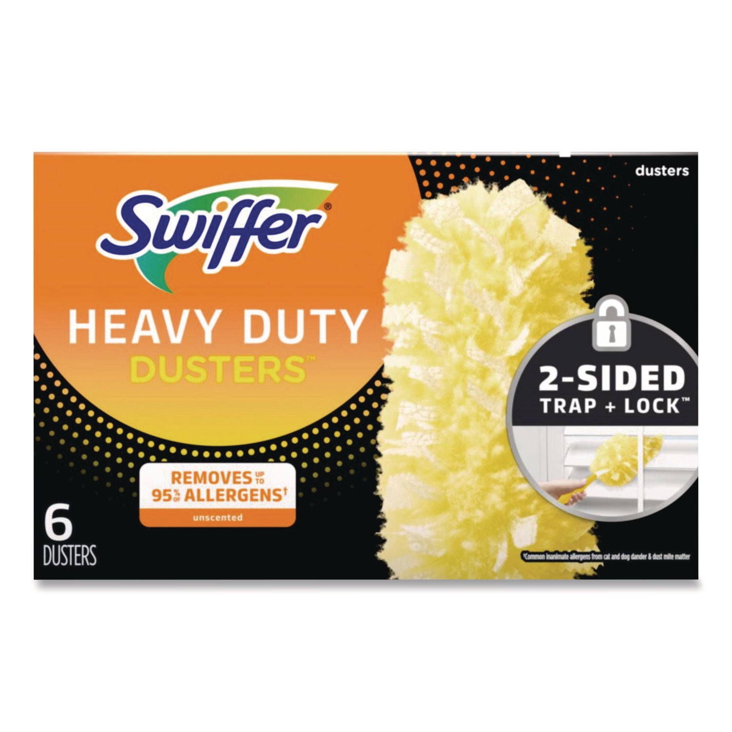 Swiffer 360-degree Dusters Refill, Fiber, Yellow, 6 Dusters per Box, 4 Boxes per Carton (Total 24 Dusters)