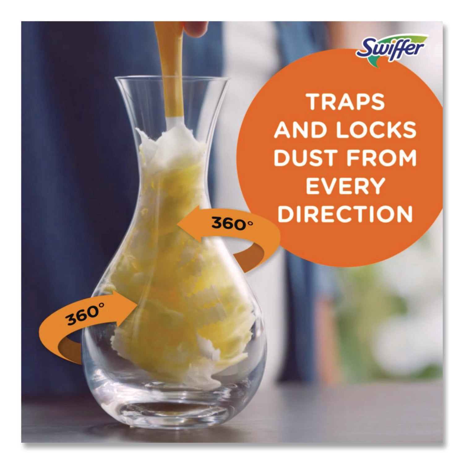 Swiffer 360-degree Dusters Refill, Fiber, Yellow, 6 Dusters per Box, 4 Boxes per Carton (Total 24 Dusters)