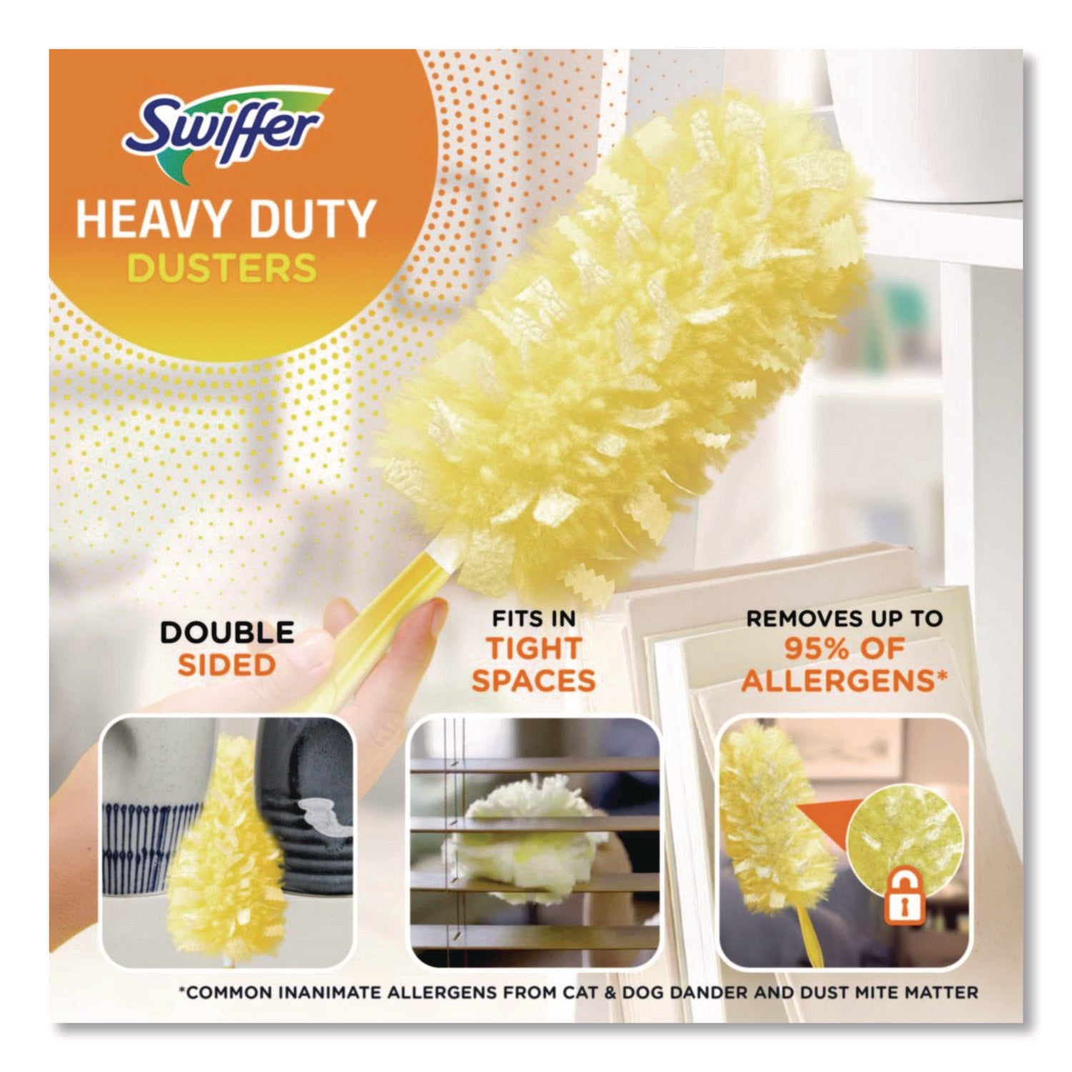 Swiffer 360-degree Dusters Refill, Fiber, Yellow, 6 Dusters per Box, 4 Boxes per Carton (Total 24 Dusters)