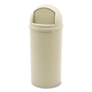 Rubbermaid Commercial Marshal Classic Container - 15 gal Capacity - Round - 15.37" Opening Diameter - 36.5" Height - Beige - 1 Each