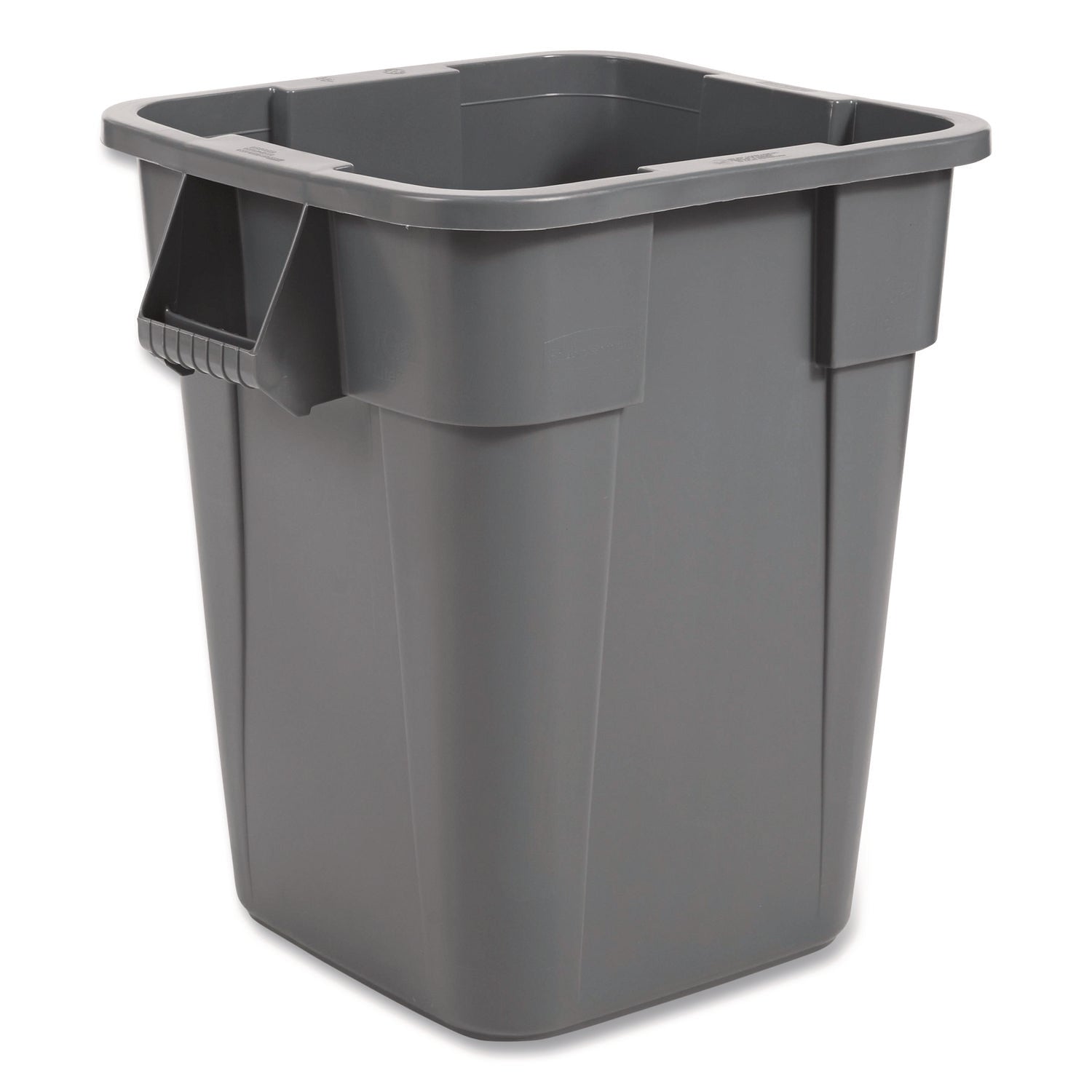 Rubbermaid Commercial Brute Square Container - 40 gal Capacity - Square - Rounded Corner, Snap Lock, Handle, Smooth, Easy to Clean - 28.8" Height x 27" Width x 23.3" Depth - Gray - 1 Each