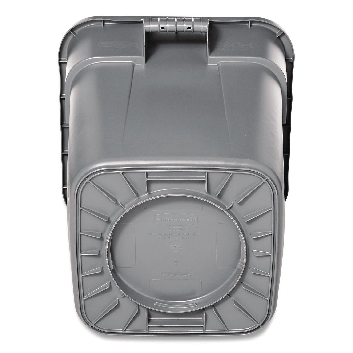 Rubbermaid Commercial Brute Square Container - 40 gal Capacity - Square - Rounded Corner, Snap Lock, Handle, Smooth, Easy to Clean - 28.8" Height x 27" Width x 23.3" Depth - Gray - 1 Each