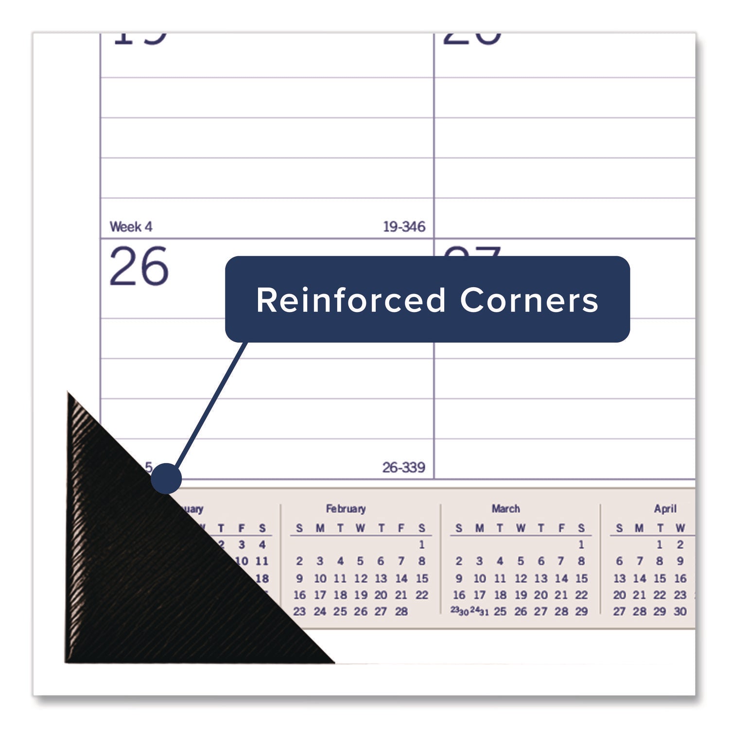 Julian Dates - Monthly - 12 Month - January 2026 to December 2026 - 1 Month Single Page Layout - 17" x 22" Sheet Size - Desk Pad - Chipboard, Cardboard, Bamboo Fiber - Reference Calendar, Eco-friendly, Notepad, Reinforced, Easy Tear - 1 Each