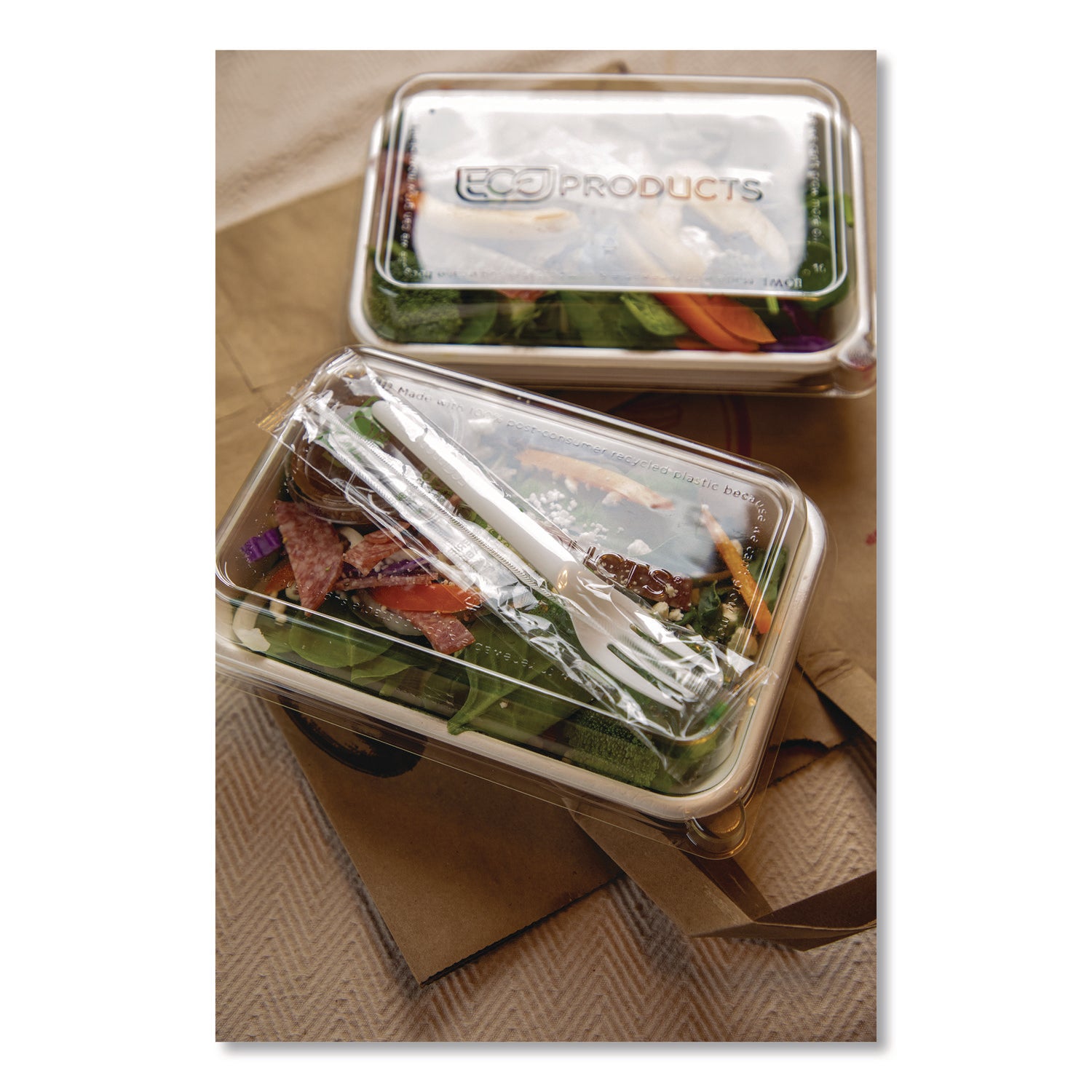 Plantware CPLA Cutlery, Individually Wrapped, Fork, White, 1,000/Carton