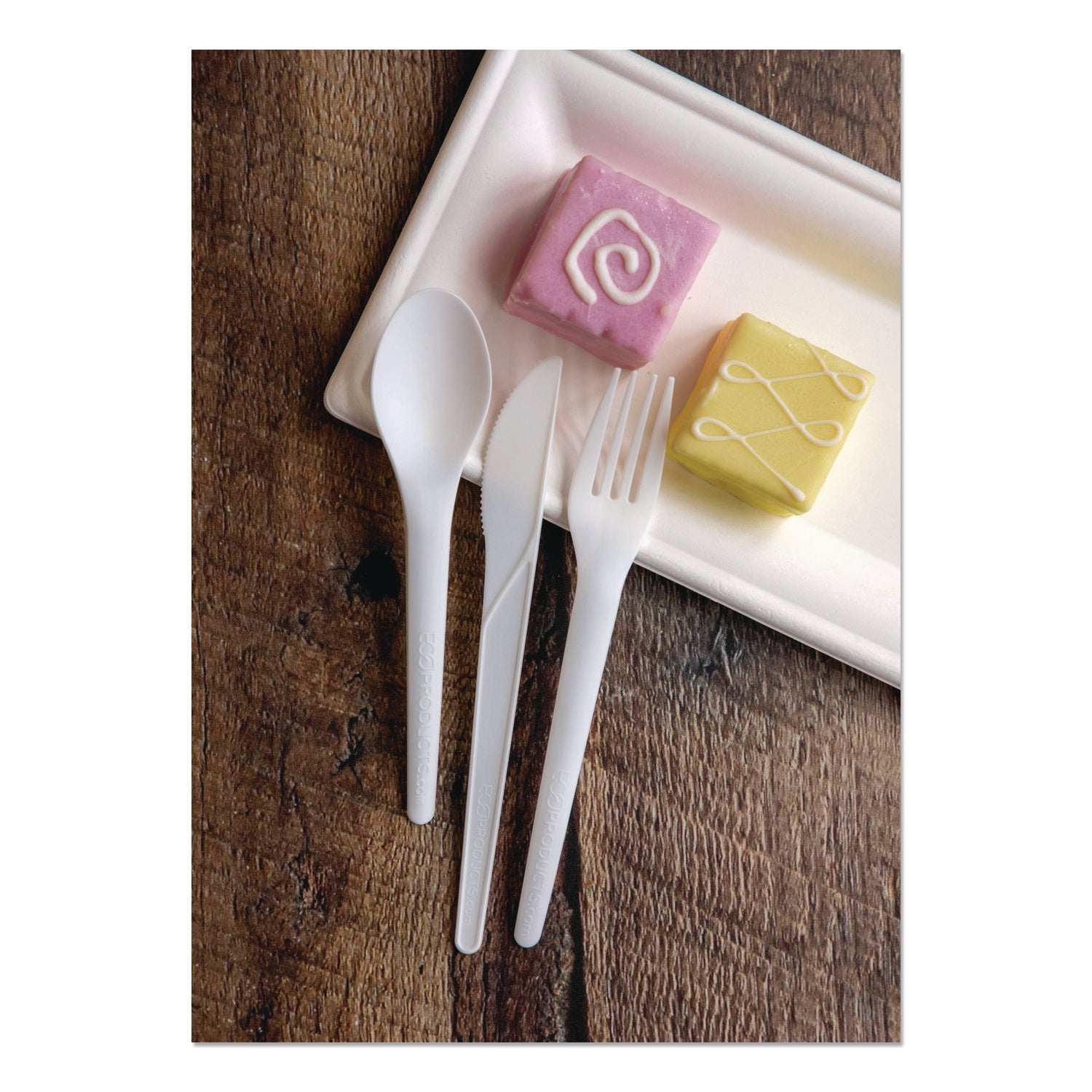 Plantware CPLA Cutlery, Fork, White, 1,000/Carton