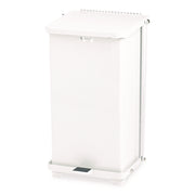 Rubbermaid Commercial Defenders Steel Step Cans - 6.50 gal Capacity - 20.5" Height x 10.5" Width x 10.5" Depth - Steel - White - 1 Each