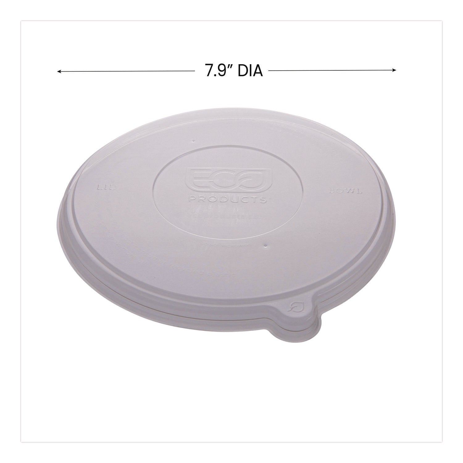 Worldview 100 Percent Recycled Content Lid, 7.93" Diameter x 0.6" h, Clear, 400/Carton