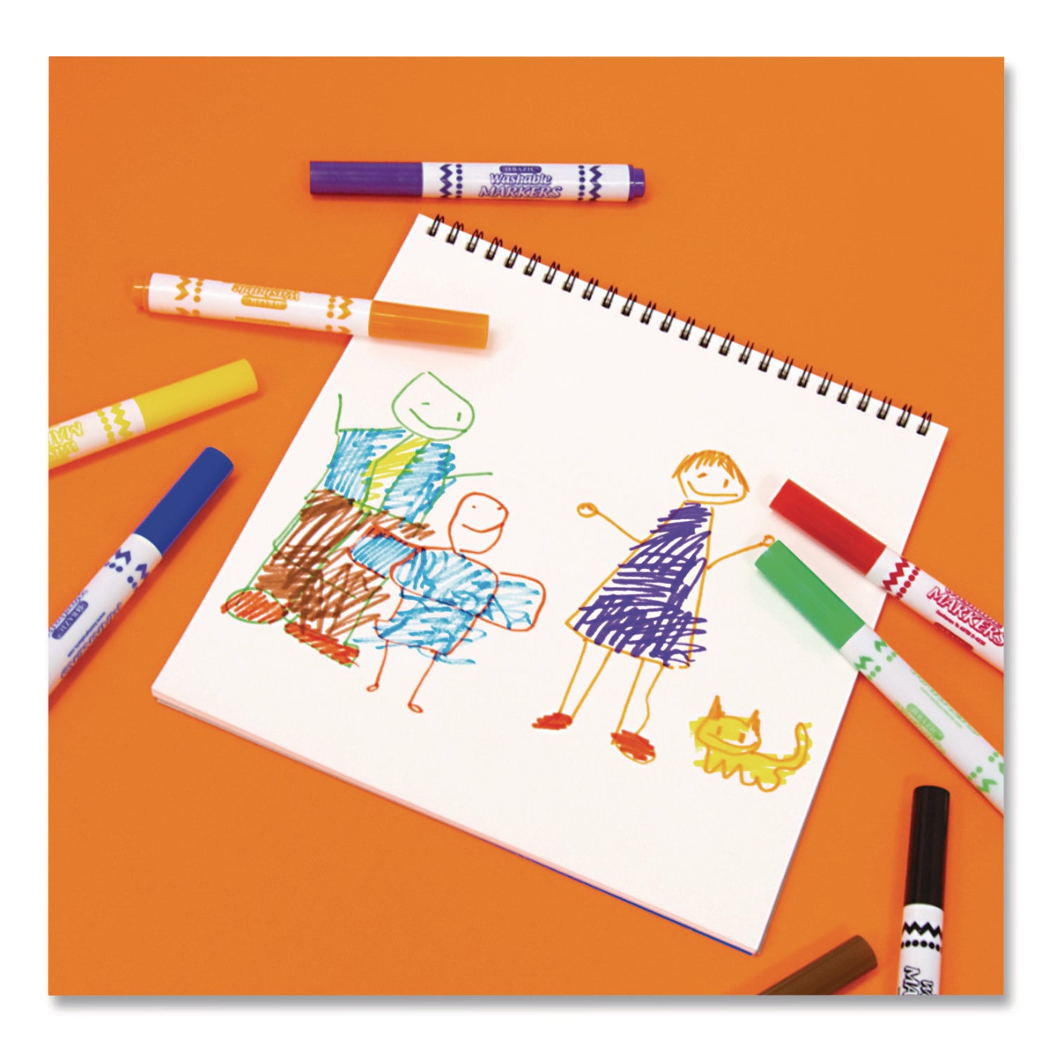 Jumbo Washable Markers, Broad Line, 8 Colors