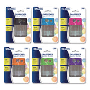 Dual Blades Sharpener with Round Receptacle, Two-Hole, 2.25 x 1.6, Randomly Assorted Colors