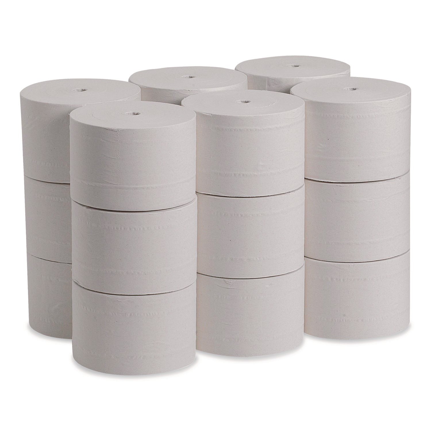 Compact Coreless Recycled Toilet Paper - 2 Ply - 4.05" Width x 3.85" Length - 1500 Sheets/Roll - 5.75" Roll Diameter - White - 18 / Pack