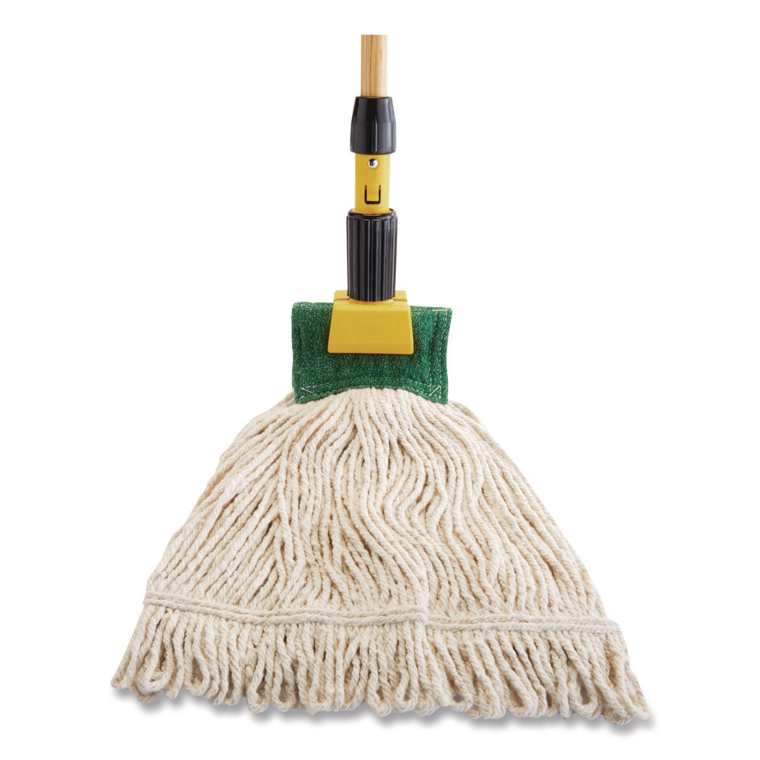 Gripper Vinyl-Covered Aluminum Mop Handle, 1.13" dia x 60", Gray/Yellow