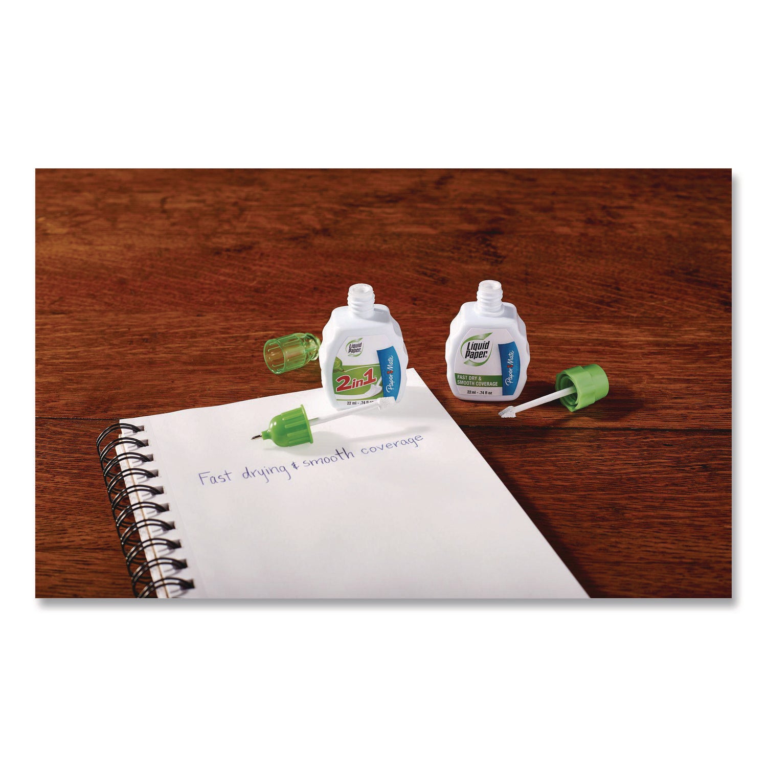Paper Mate Liquid Paper Fast Dry Correction Fluid, Bright White, 22 mL Bottles, 1 Dozen