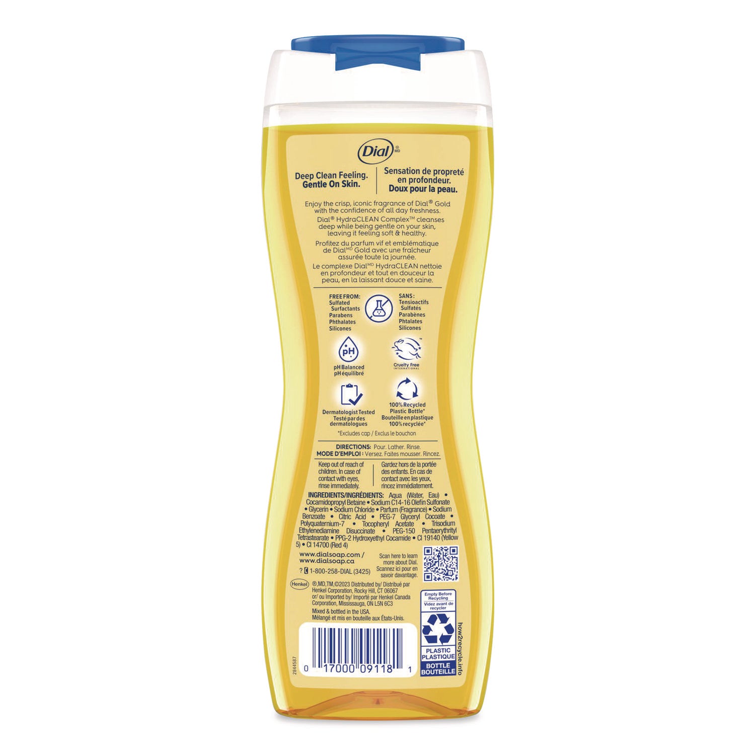 Body Wash Advanced Clean Gold, Original Gold, 16 oz, 6/Carton