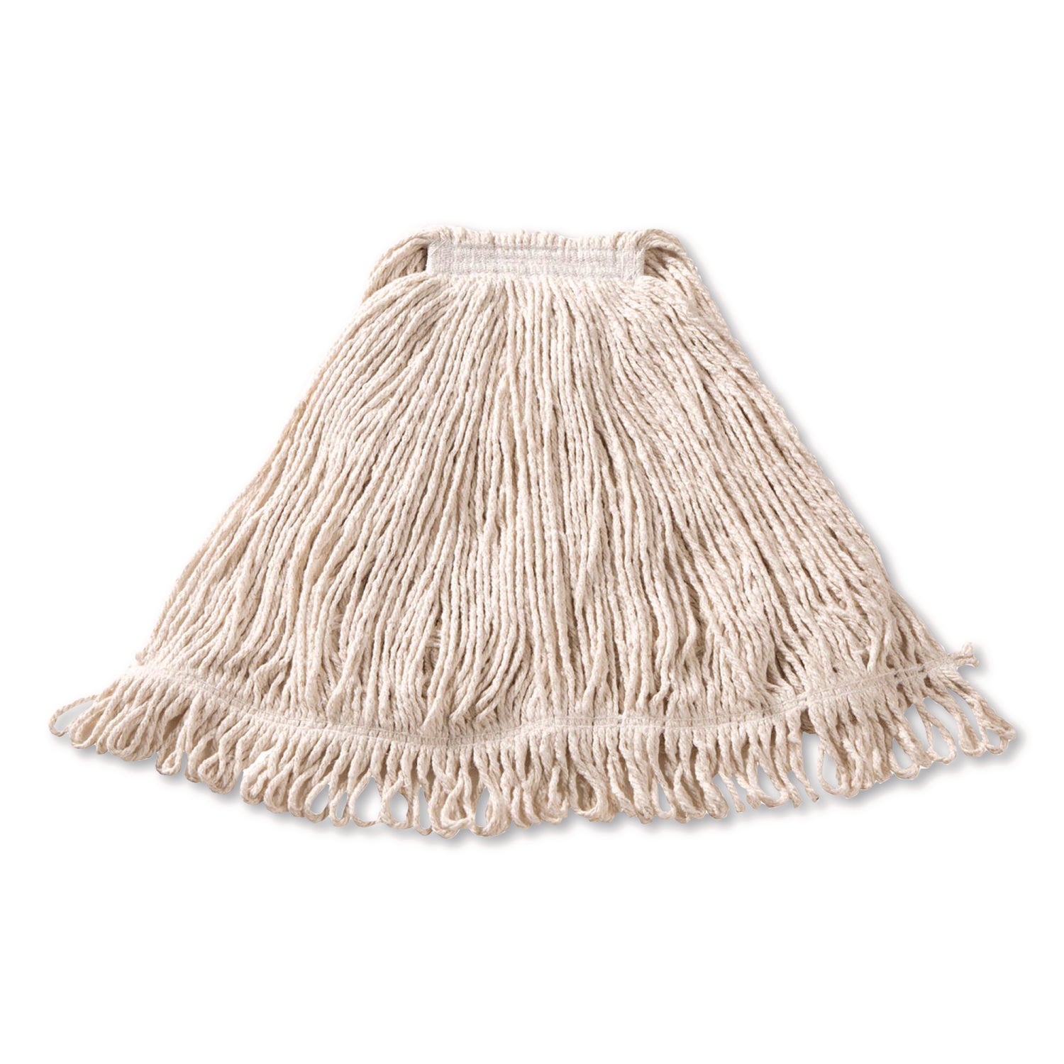 Super Stitch Cotton Looped End Wet Mop, Large, 1" White Headband