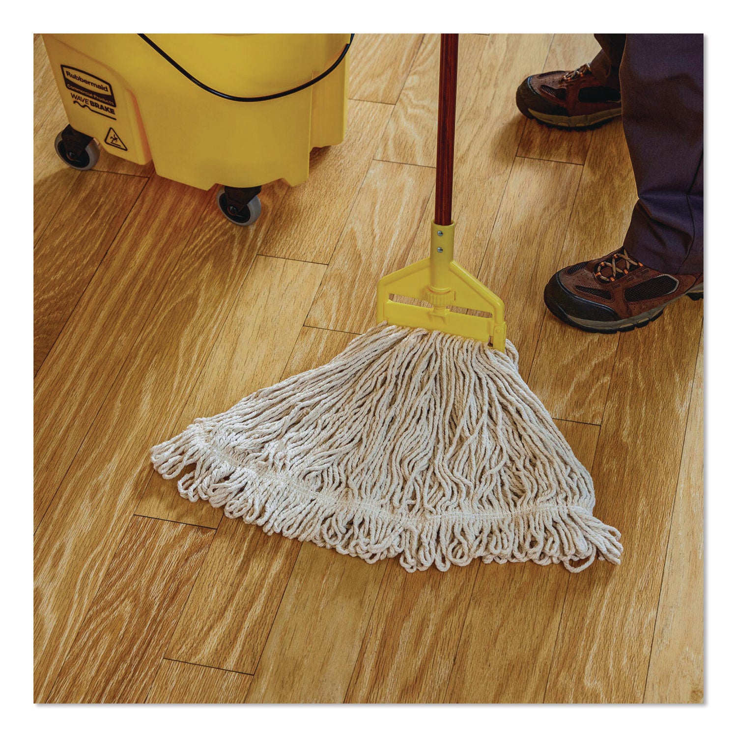 Super Stitch Cotton Looped End Wet Mop, Large, 1" White Headband