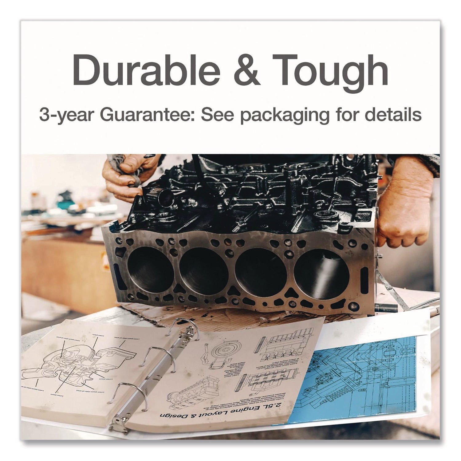 XtraLife ClearVue Non-Stick Slant-D Ring Binder, 3 Rings, 1" Capacity, 11 x 8.5, White