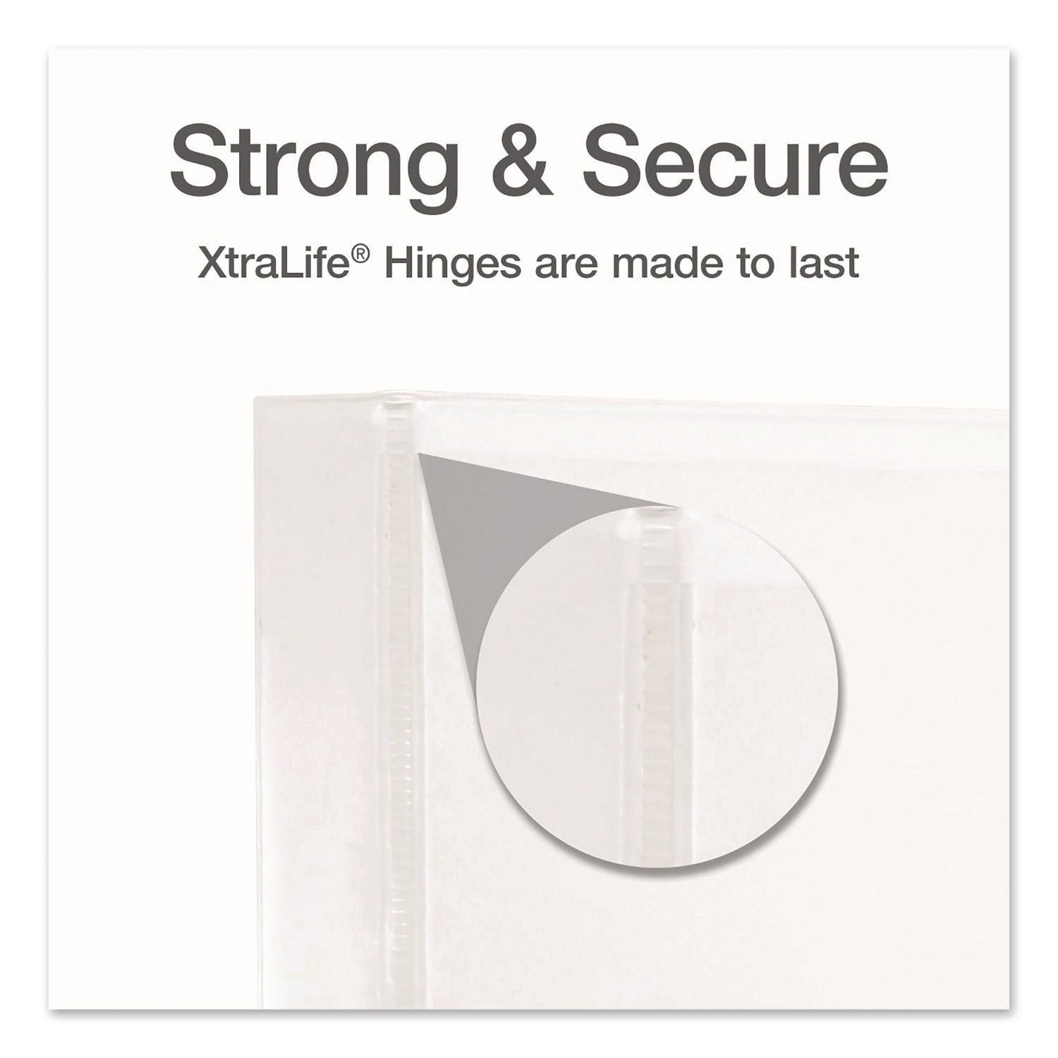 XtraLife ClearVue Non-Stick Slant-D Ring Binder, 3 Rings, 1" Capacity, 11 x 8.5, White