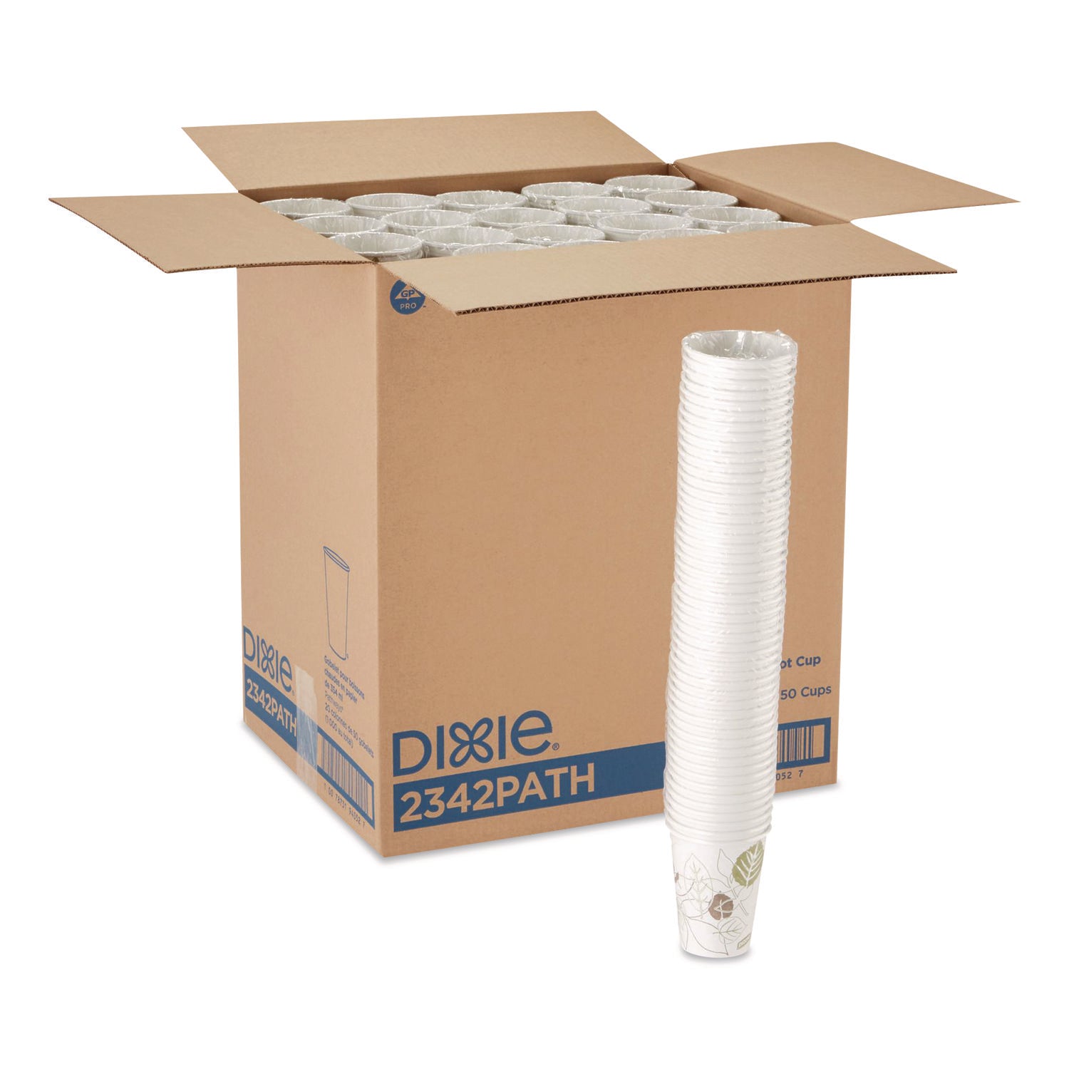 Dixie Pathways 12 oz Paper Hot Cups By GP Pro - 12 fl oz - White - Paper - Hot Drink - 50 / Pack
