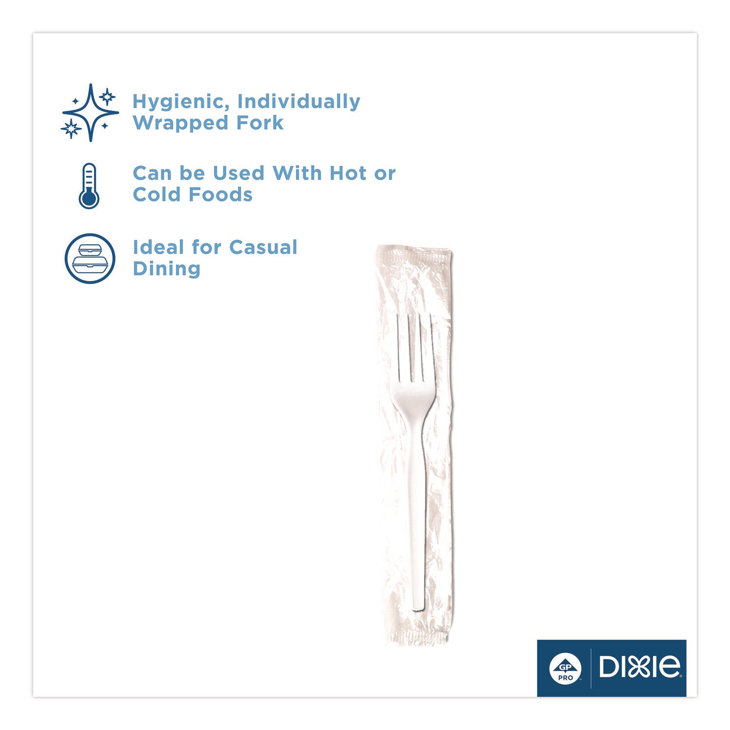 Mediumweight Polypropylene Cutlery, Fork, Plastic, White, 1,000/Carton