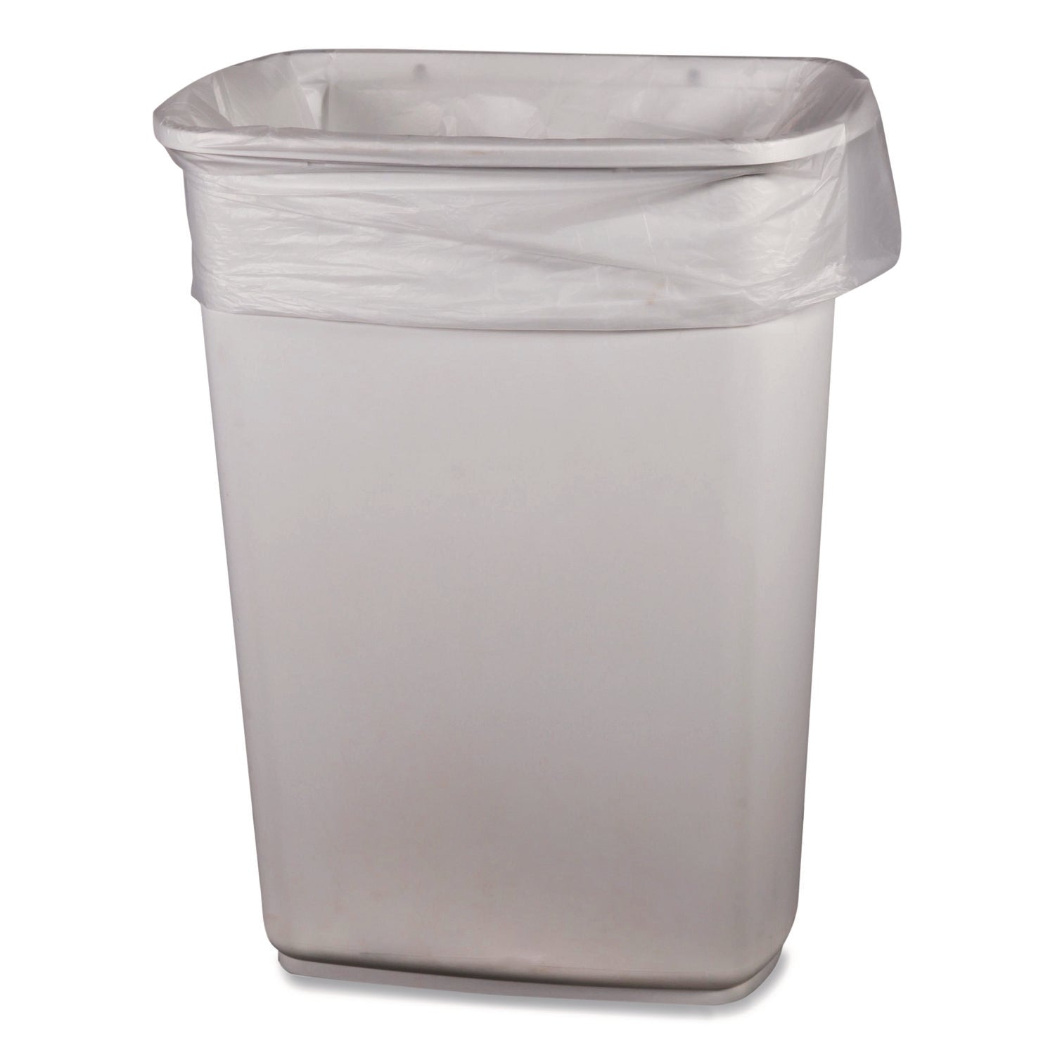 Low-Density Waste Can Liners, 16 gal, 0.5 mil, 24 x 32, Clear, Perforated Roll, 500/Carton