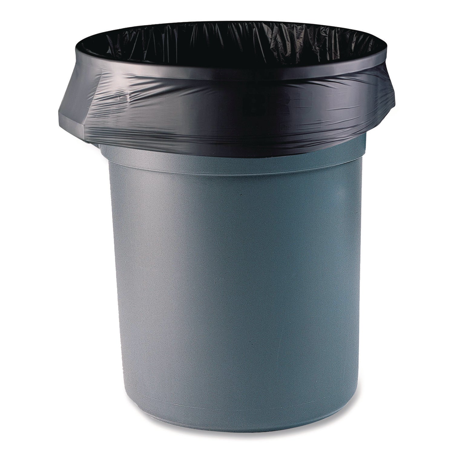 High-Density Can Liners, 45 gal, 22 mic, 40 x 48, Black, Perforated Roll, 150/Carton