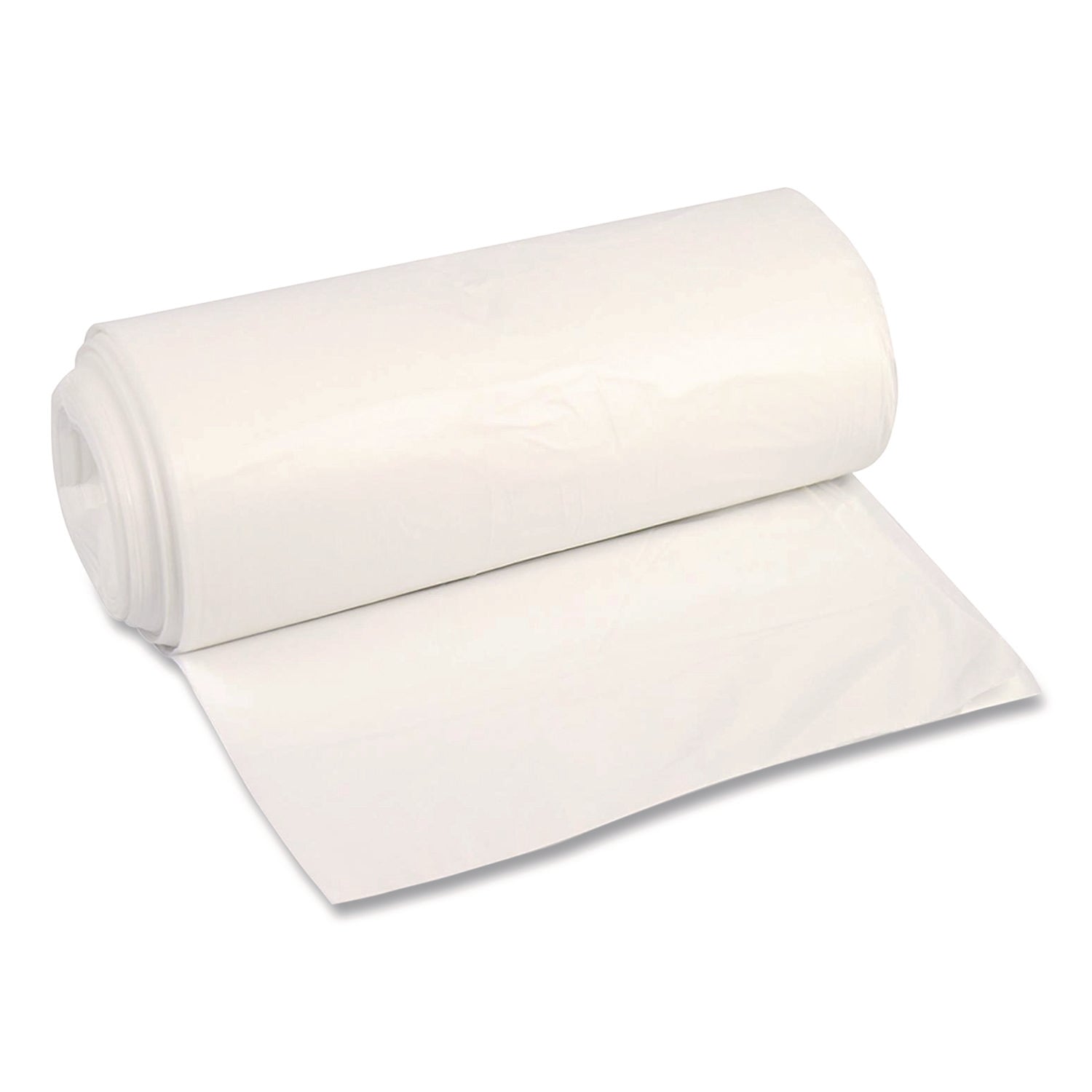 High-Density Can Liners, 56 gal, 16 mic, 43 x 48, Natural, Perforated Roll, 200/Carton