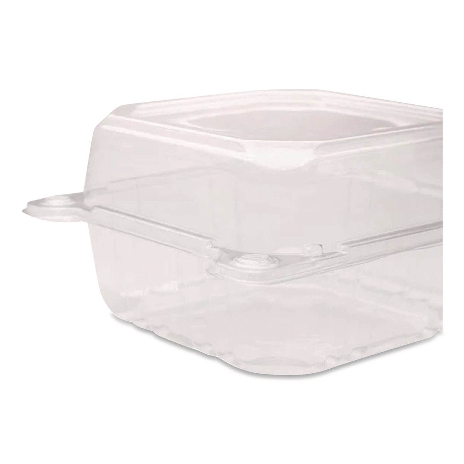 PET Plastic Hinged Container, 6 x 6 x 3.3, Clear, Plastic, 500/Carton
