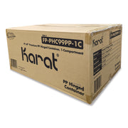 Polypropylene Plastic Hinged Container, 9 x 9 x 3, Black/Clear, Plastic, 50/Pack, 3 Packs/Carton