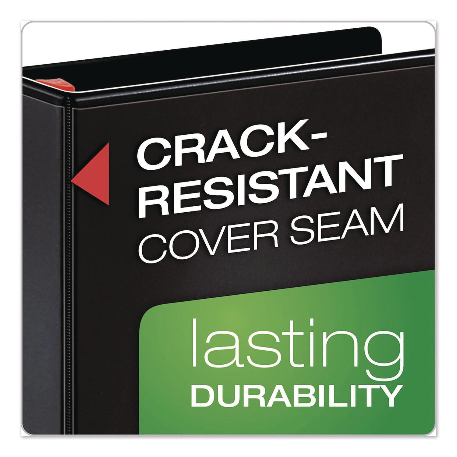Cardinal Xtralife ClearVue Locking Slant-D Binder, 1.5" Capacity, 375 Sheet, Letter Size, 3 D-Rings, 2 Inside Pockets, Black, Polyolefin, Non-stick, PVC-free, Clear Overlay, Cold & Crack Resistant, 1 Each