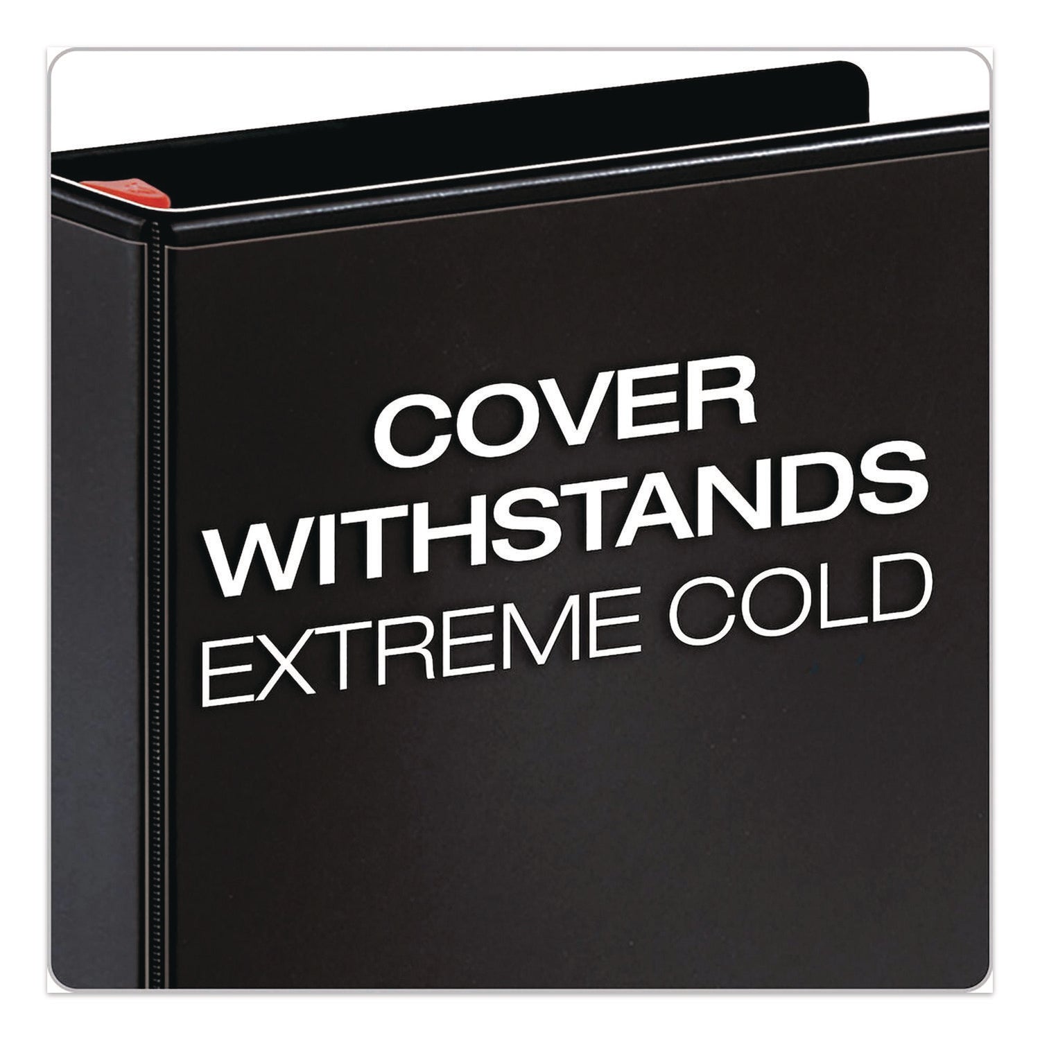 Cardinal Xtralife ClearVue Locking Slant-D Binder, 1.5" Capacity, 375 Sheet, Letter Size, 3 D-Rings, 2 Inside Pockets, Black, Polyolefin, Non-stick, PVC-free, Clear Overlay, Cold & Crack Resistant, 1 Each