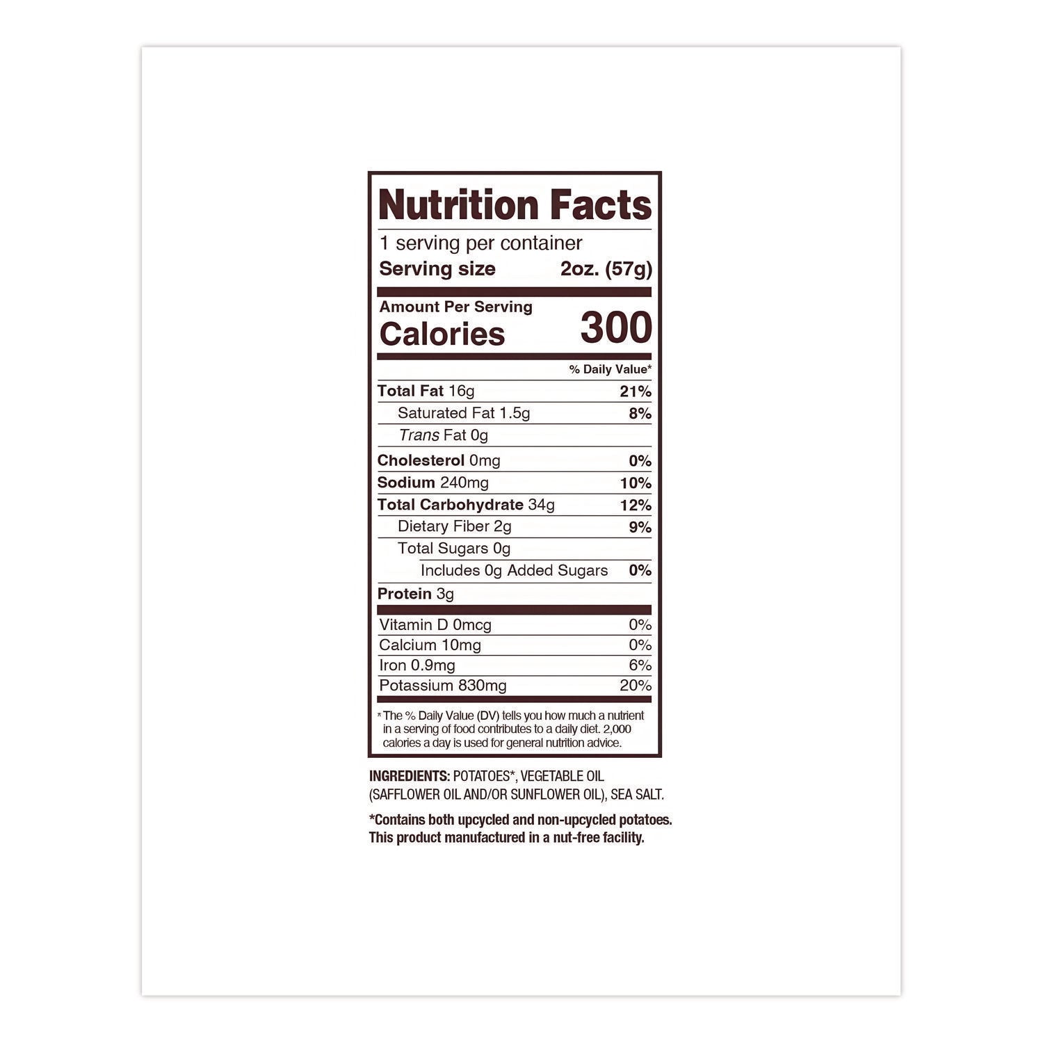 Kettle Potato Chips, Sea Salt, 2 oz Bags, 24/Carton