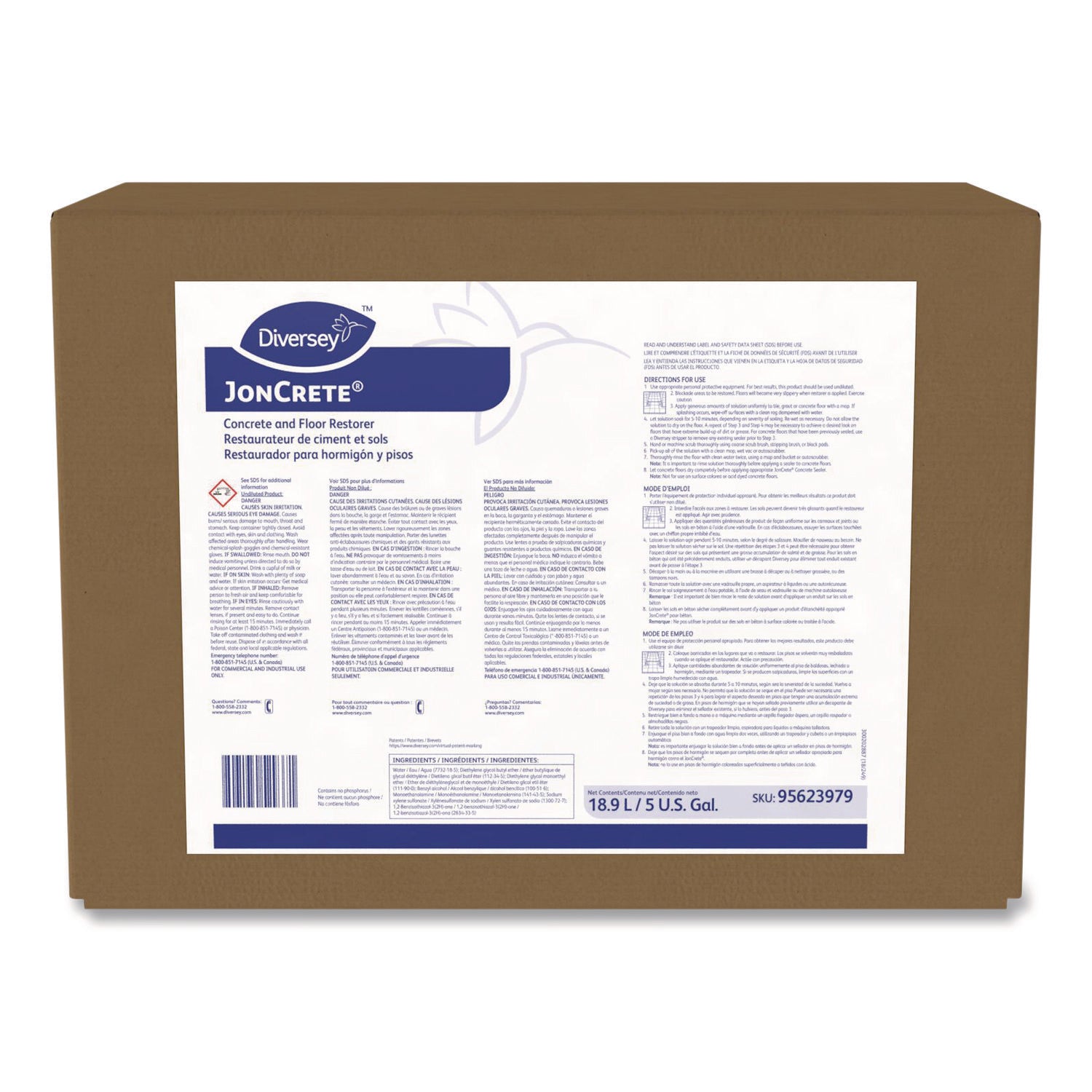 JonCrete Concrete and Floor Restorer, Fresh Scent, 5 gal Envirobox