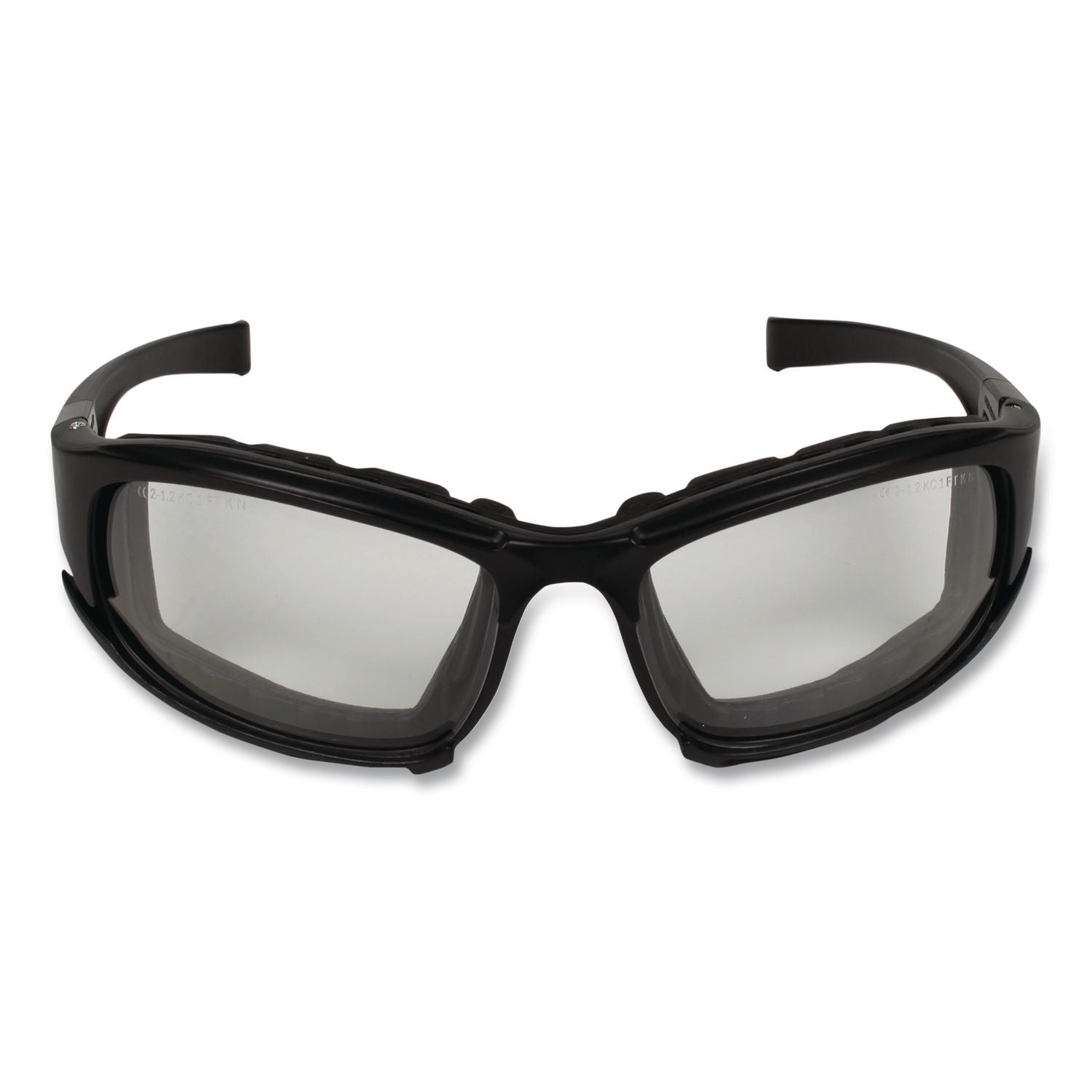 V50 Calico Safety Eyewear with Head Strap, KleenVision Anti-Fog Coating, Black Nylon Frame, Clear Polycarbonate Lens