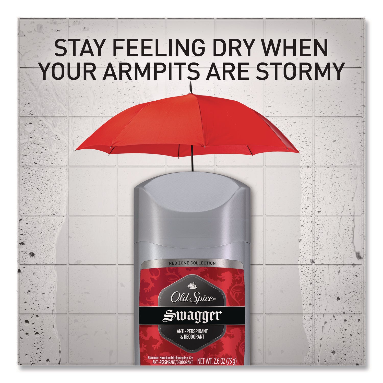 Red Collection Swagger Antiperspirant and Deodorant for Men, 0.5 oz, 24/Carton