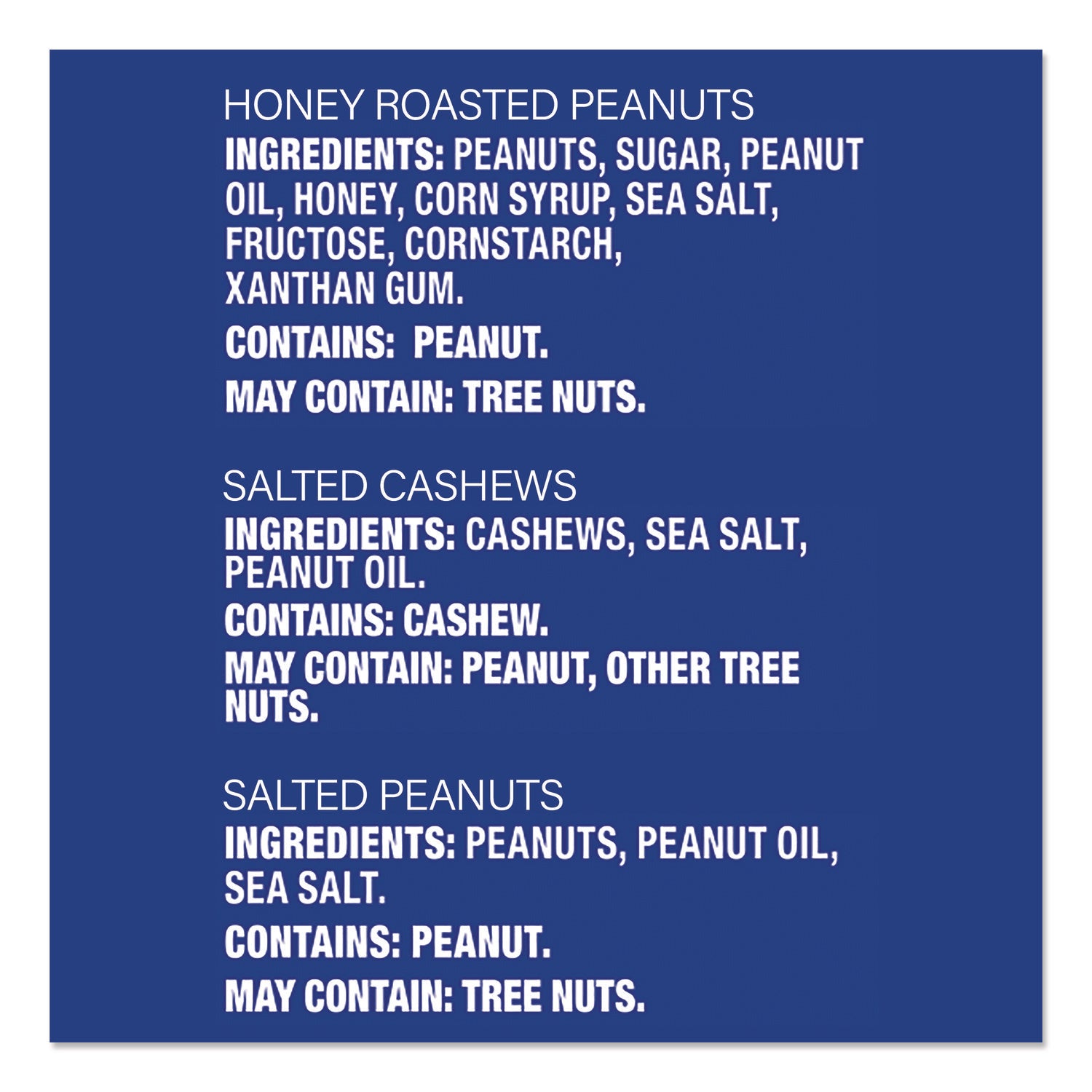 Salted Nuts Variety Pack, Assorted Flavors, 1.5 oz/1.75 oz Packs, 24/Carton