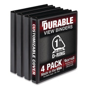 Samsill Ring Binder - Letter - 8 1/2" x 11" Sheet Size - 3 x 1" Ring(s) - Fastener(s): D-Ring - Pocket(s): 2, Internal - Black - Durable, Clear Overlay, Non-stick, Transfer Safe, Copy Safe, Wear Resistant, Tear Resistant - 4 / Pack
