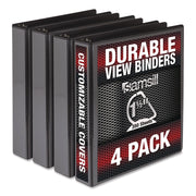 Samsill Ring Binder - 1.50" Ring(s) - Fastener(s): D-Ring - Black - Durable, Clear Overlay - 4 / Pack
