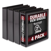 Samsill Ring Binder - Letter - 8 1/2" x 11" Sheet Size - 3 x 2" Ring(s) - Fastener(s): D-Ring - Pocket(s): 2, Internal - Black - Durable, Clear Overlay, Non-stick, Transfer Safe, Copy Safe, Wear Resistant, Tear Resistant - 4 / Pack