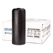 Low-Density Commercial Can Liners, 33 gal, 1.5 mil, 33" x 39", Black, Interleaved Roll, 20 Bags/Roll, 5 Rolls/Carton