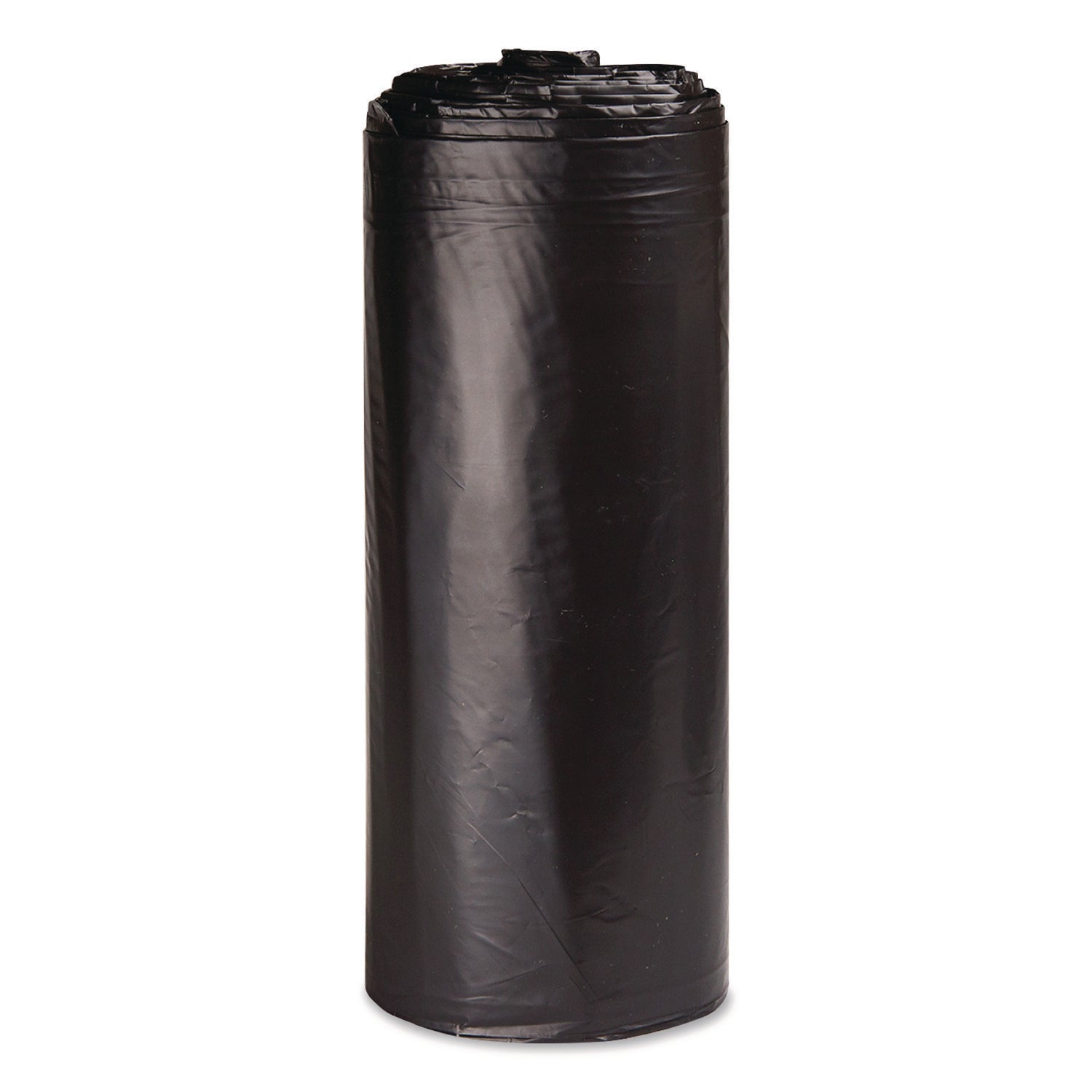 Low-Density Commercial Can Liners, 33 gal, 1.5 mil, 33" x 39", Black, Interleaved Roll, 20 Bags/Roll, 5 Rolls/Carton