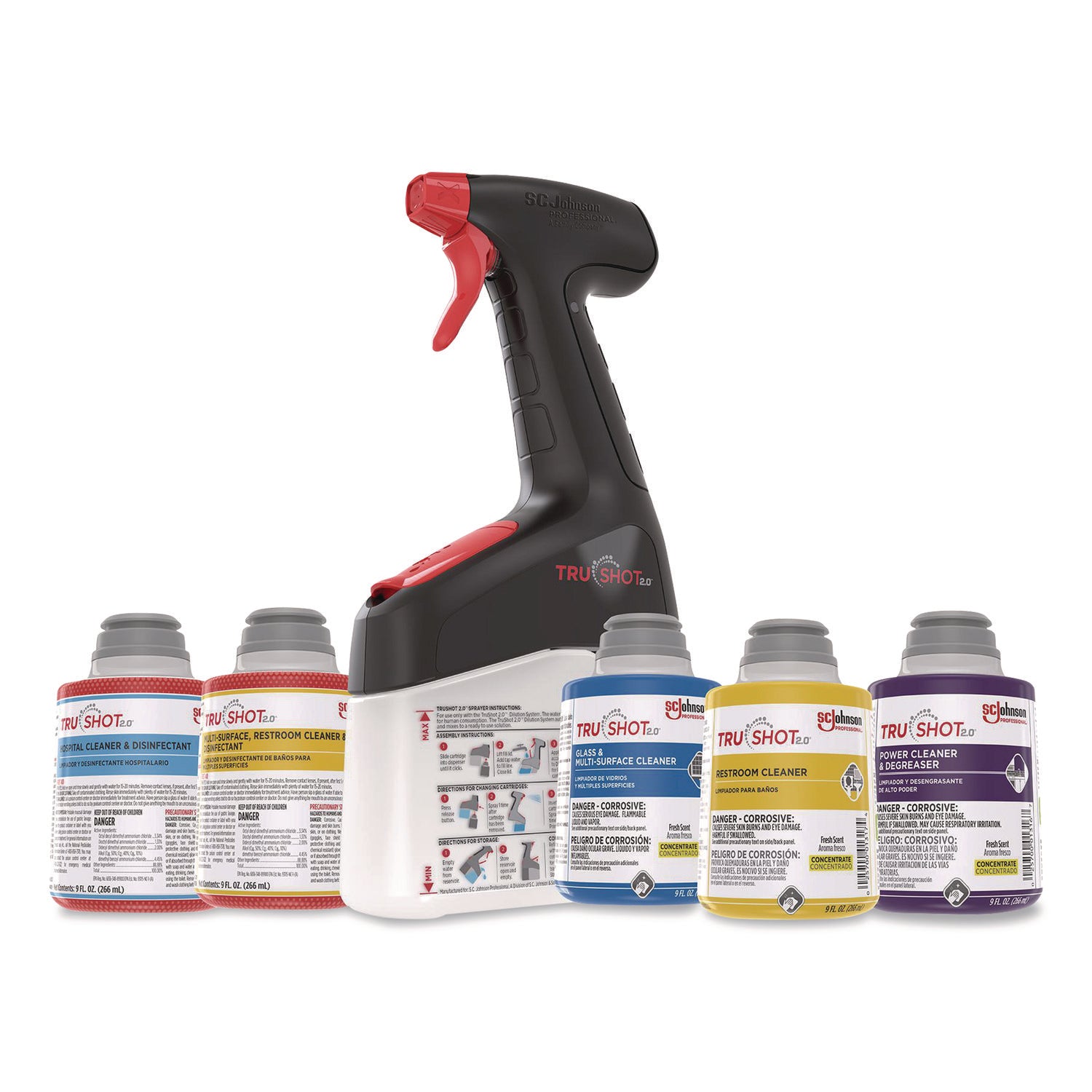 For Multi Surface, Multipurpose - Concentrate - Liquid - 9 fl oz (0.3 quart) - Fresh, Clean Scent - Easy to Use, Spill Resistant - Clear Cartridge - 1 Each