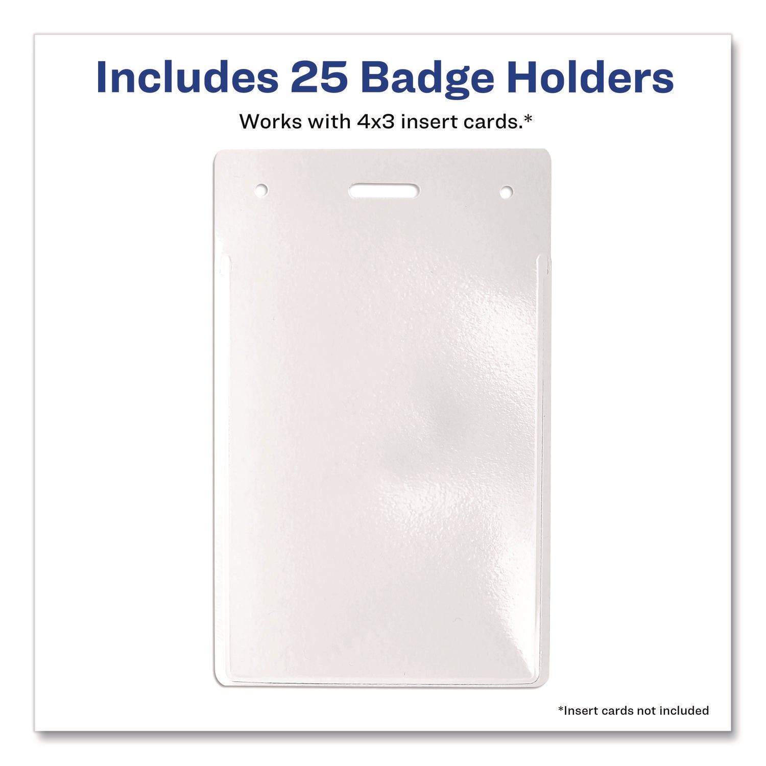 Heavy-Duty Badge Holders, Portrait, 4" x 3", 25 Holders