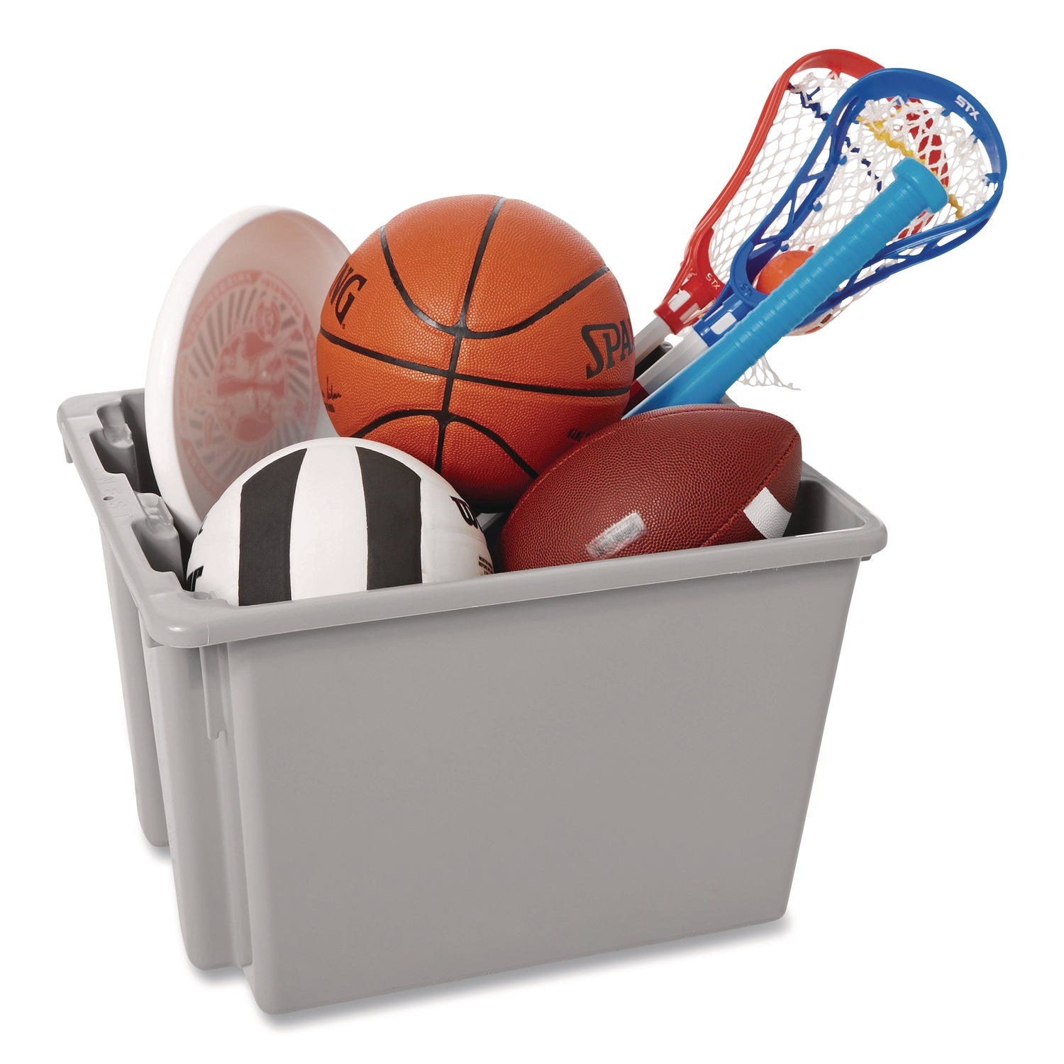 Palletote Box, 1.6 cu ft, 15.5" x 19.5" x 13", Gray
