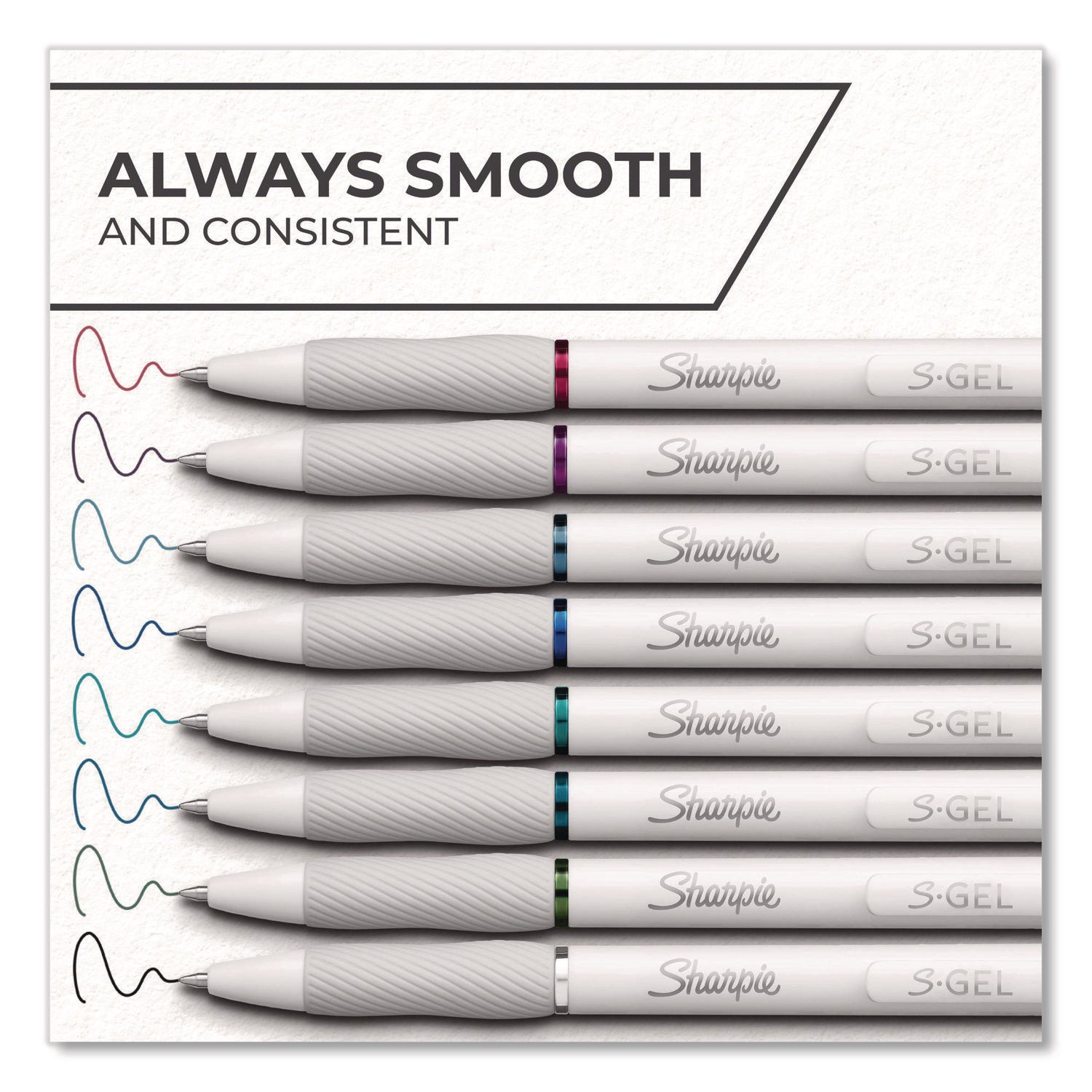 Sharpie S-Gel Pens, 0.7 mm, Assorted Ink, Gel-Based, 8 Pack