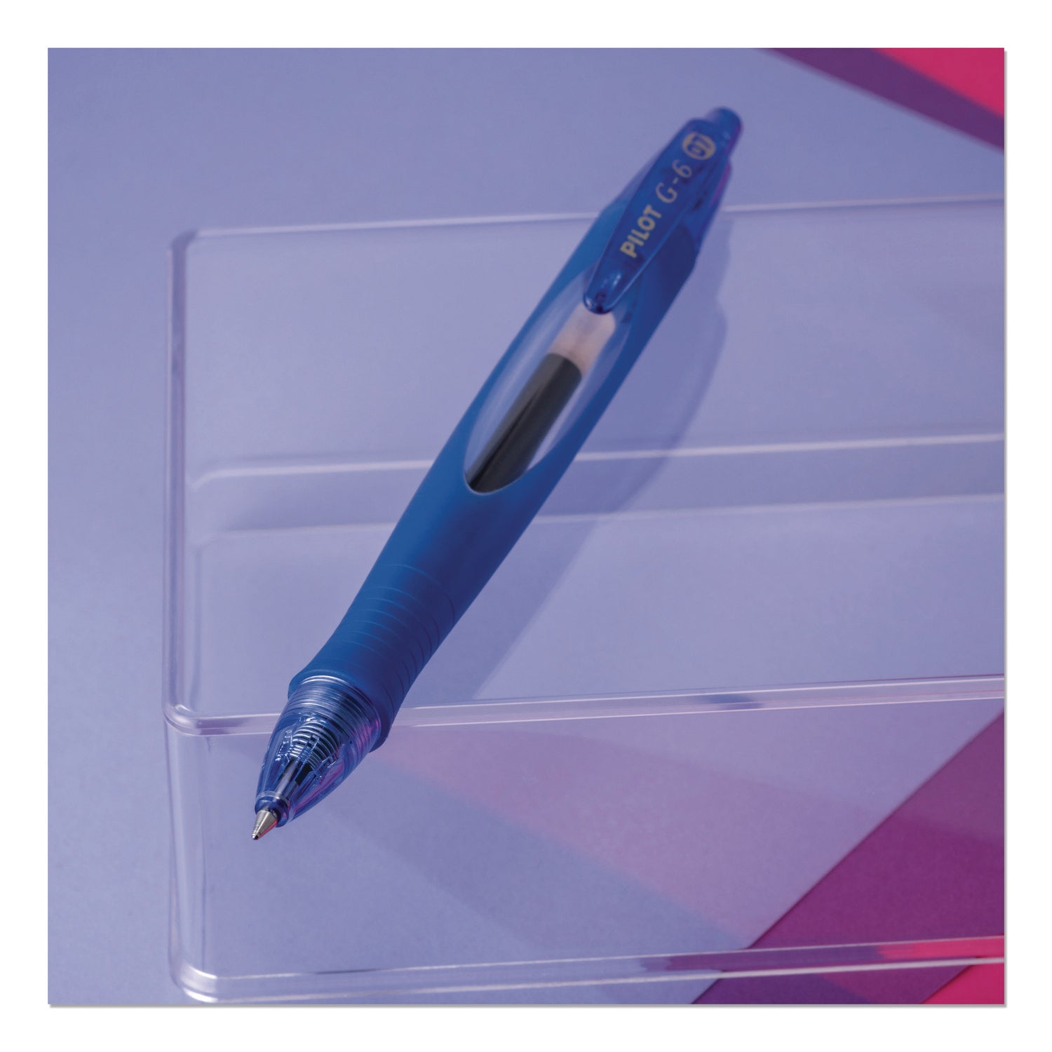 0.7 mm Fine Pen Point - Refillable - Retractable - Blue Ink - Gel-based - Blue Rubber Barrel - 1 Dozen